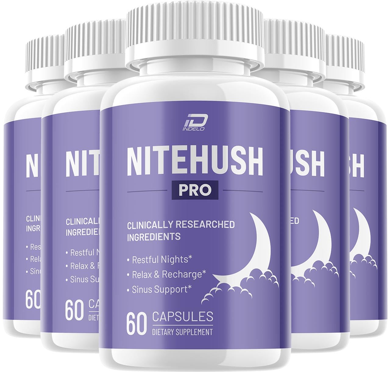 Indelo NiteHush Pro Brain Supplement Capsules, 300 Capsules