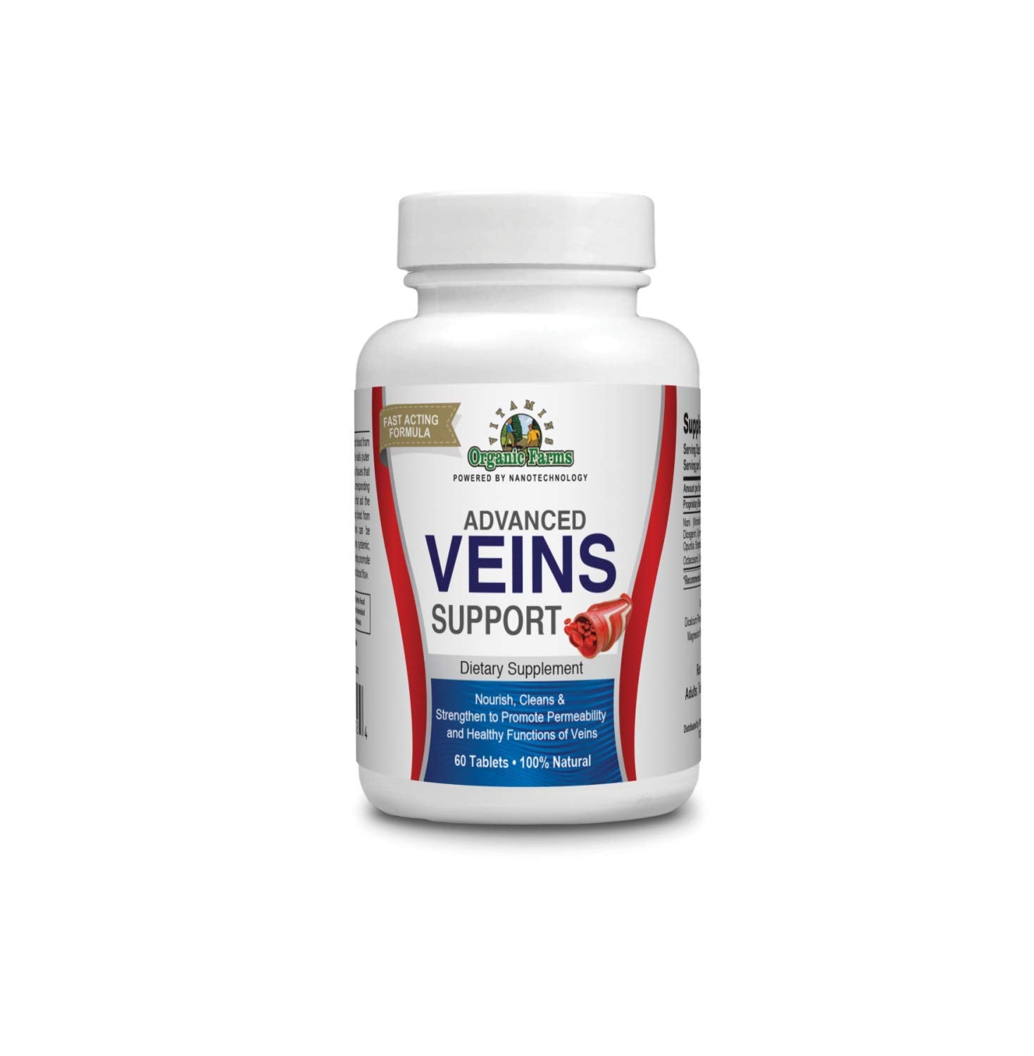 Organic Farms Vitamins Veins Support Supplements 60 Tablets
