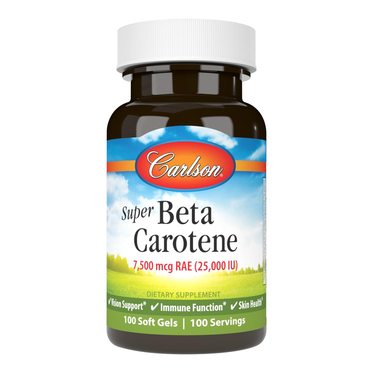 Carlson Super Beta Carotene 25,000 IU Softgels, 100 Count