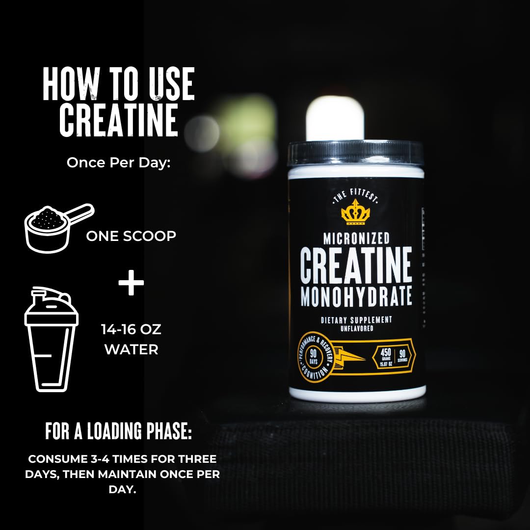 The Fittest Ever Creatine Monohydrate Powder 15.87 Ounce