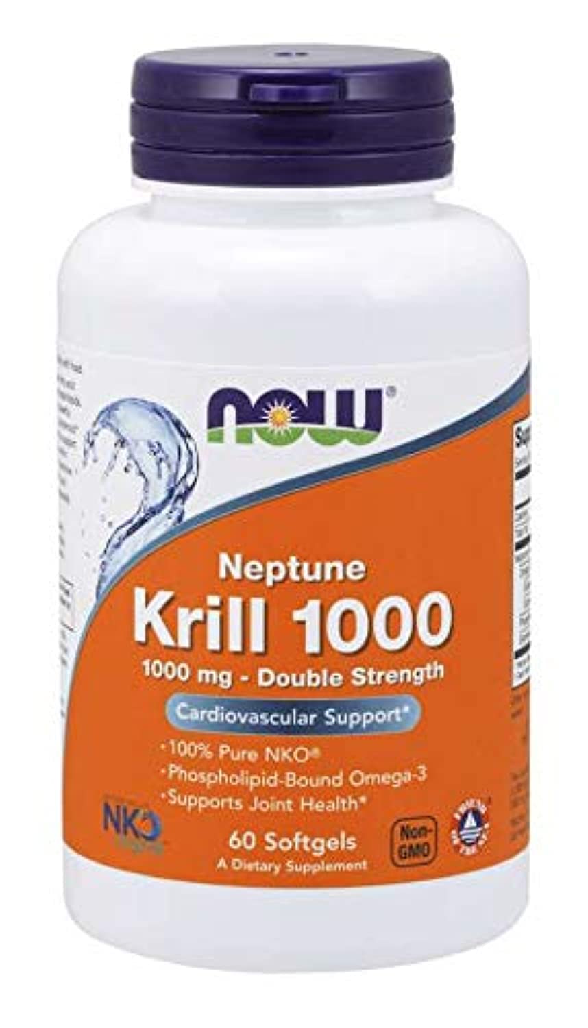 NOW Foods Neptune Krill Oil Double Strength 1000 mg Phospholipid-Bound Omega-3 Softgels 120