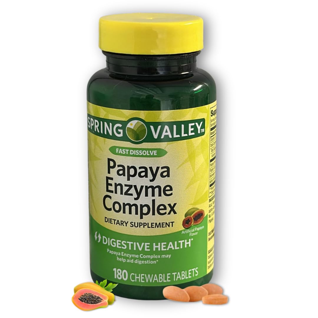 FUSION SHOP STORE Papaya Enzyme Chewable Tablets Complex, 180 Tablets