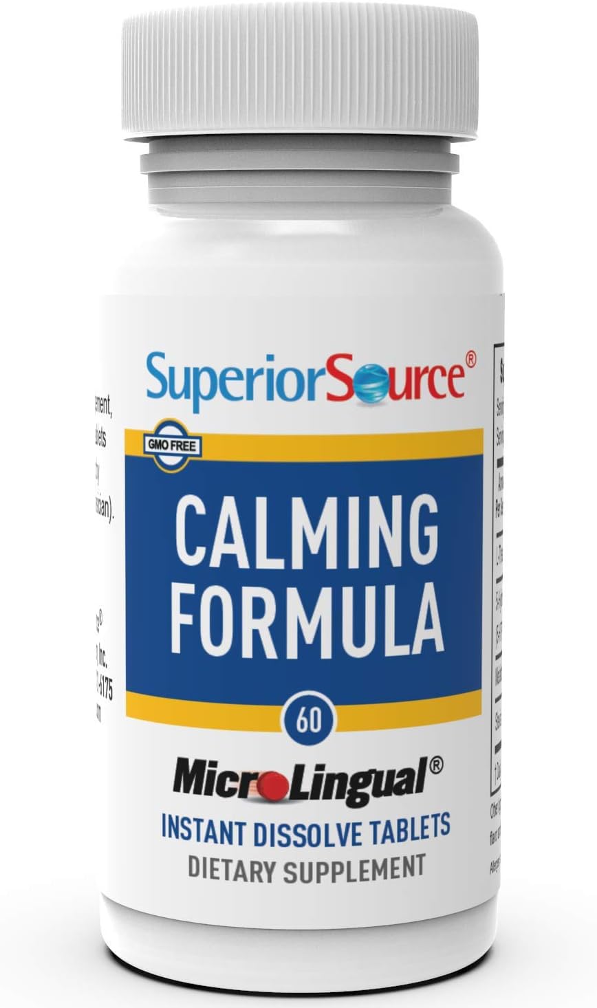 Superior Source Calming Formula L-Theanine Melatonin Under The Tongue Quick-Dissolve MicroLingual Tablets, 120 Tablets