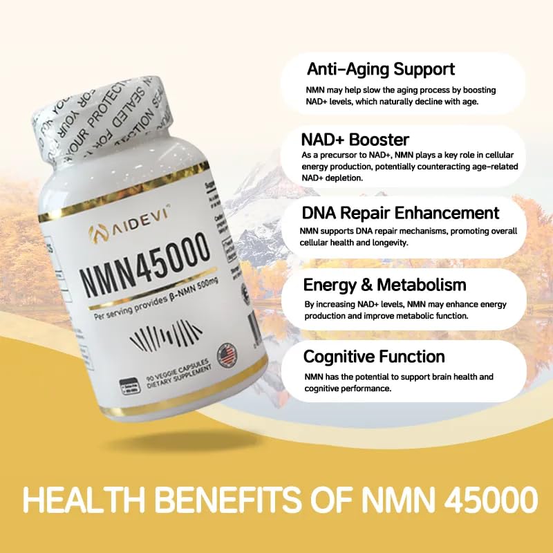 AIDEVI NMN 45000 Nicotinamide Mononucleotide Capsule 90 Count