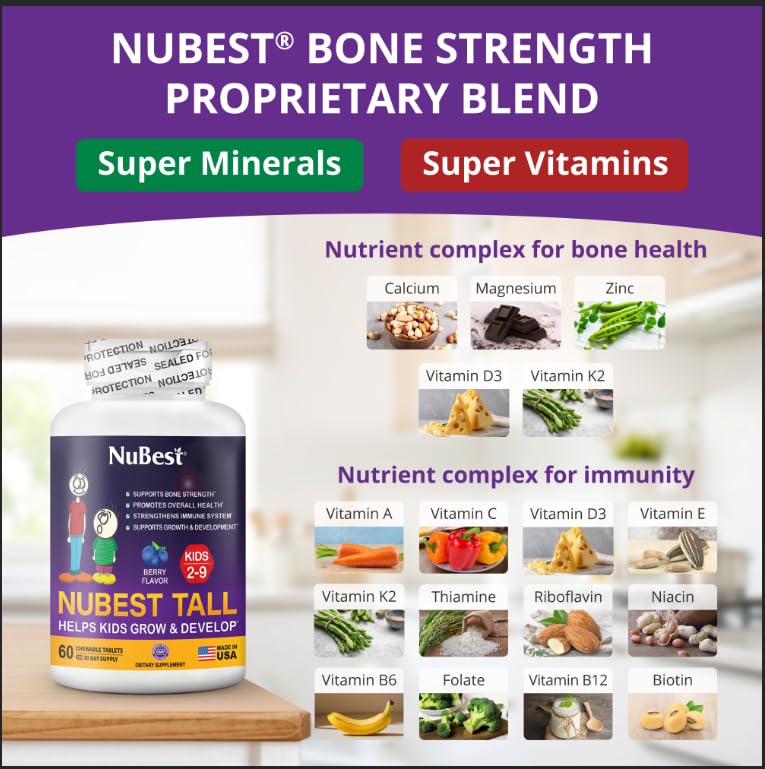 NuBest Tall Growth Bundle Tablets for Kids & Teens, 120 Count