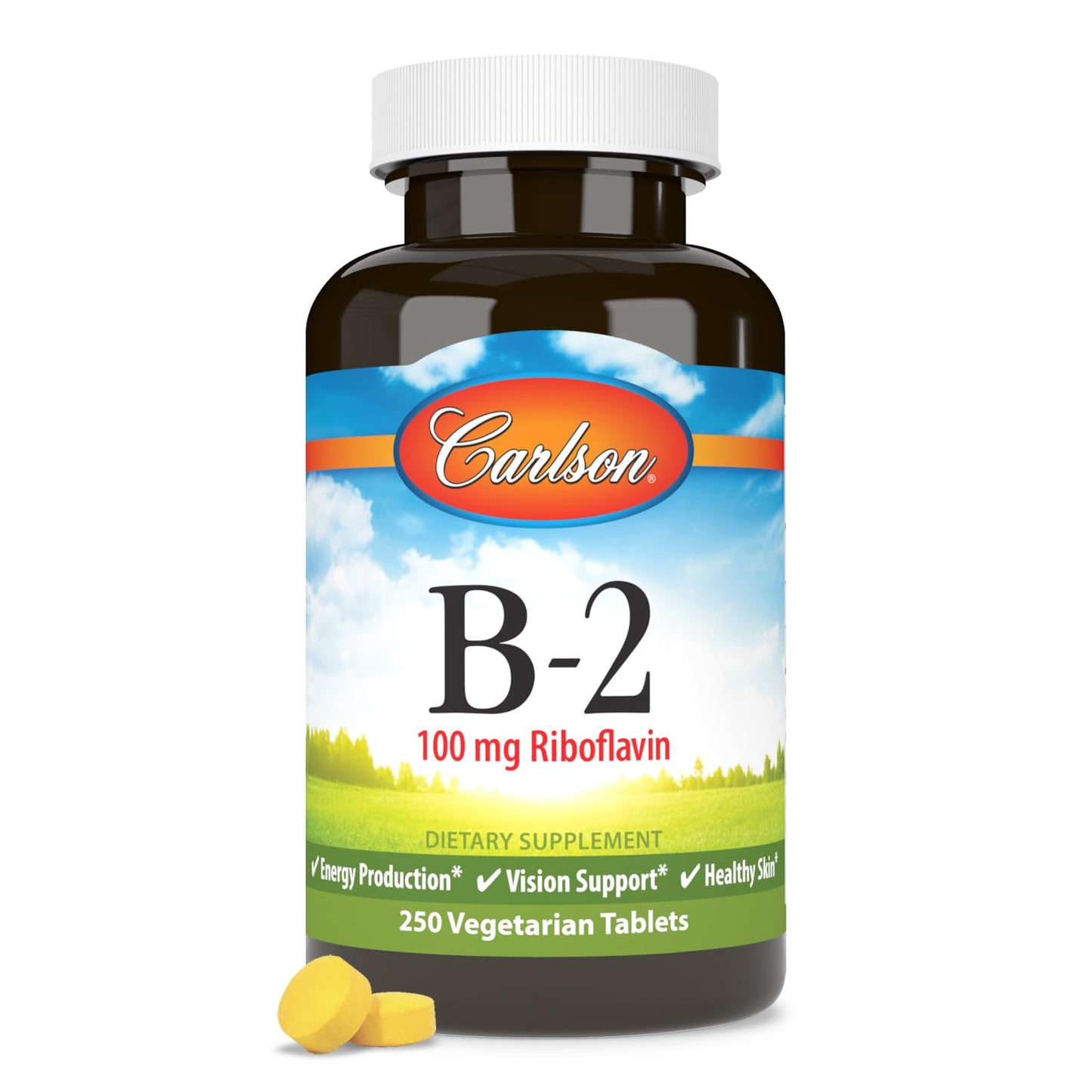 Carlson B-2 Riboflavin 100 mg Tablet, 250 Vegetarian Tablets