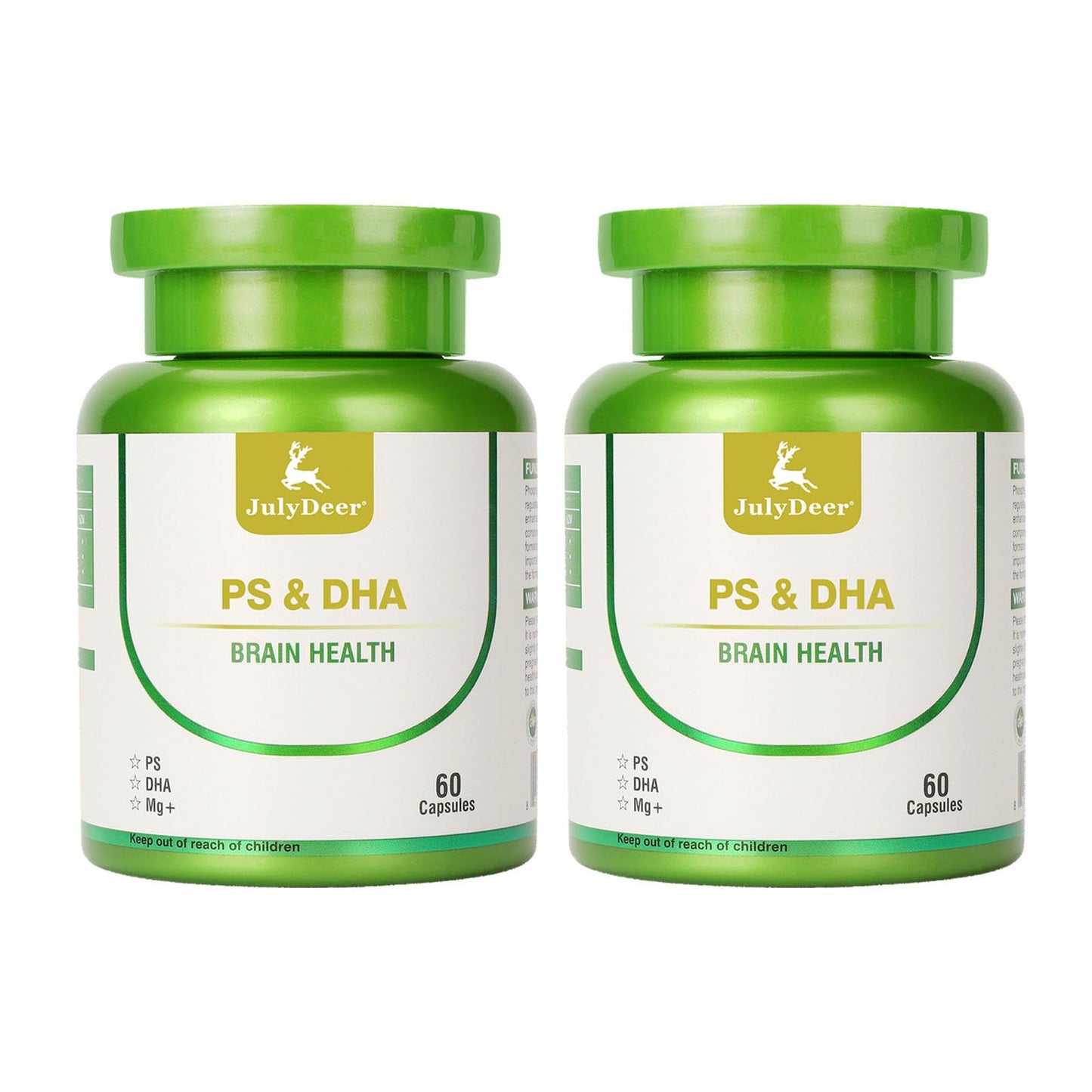 JulyDeer Magnesium Complex with DHA & Phosphatidylserine Capsules, 120 Capsules (Pack of 2)