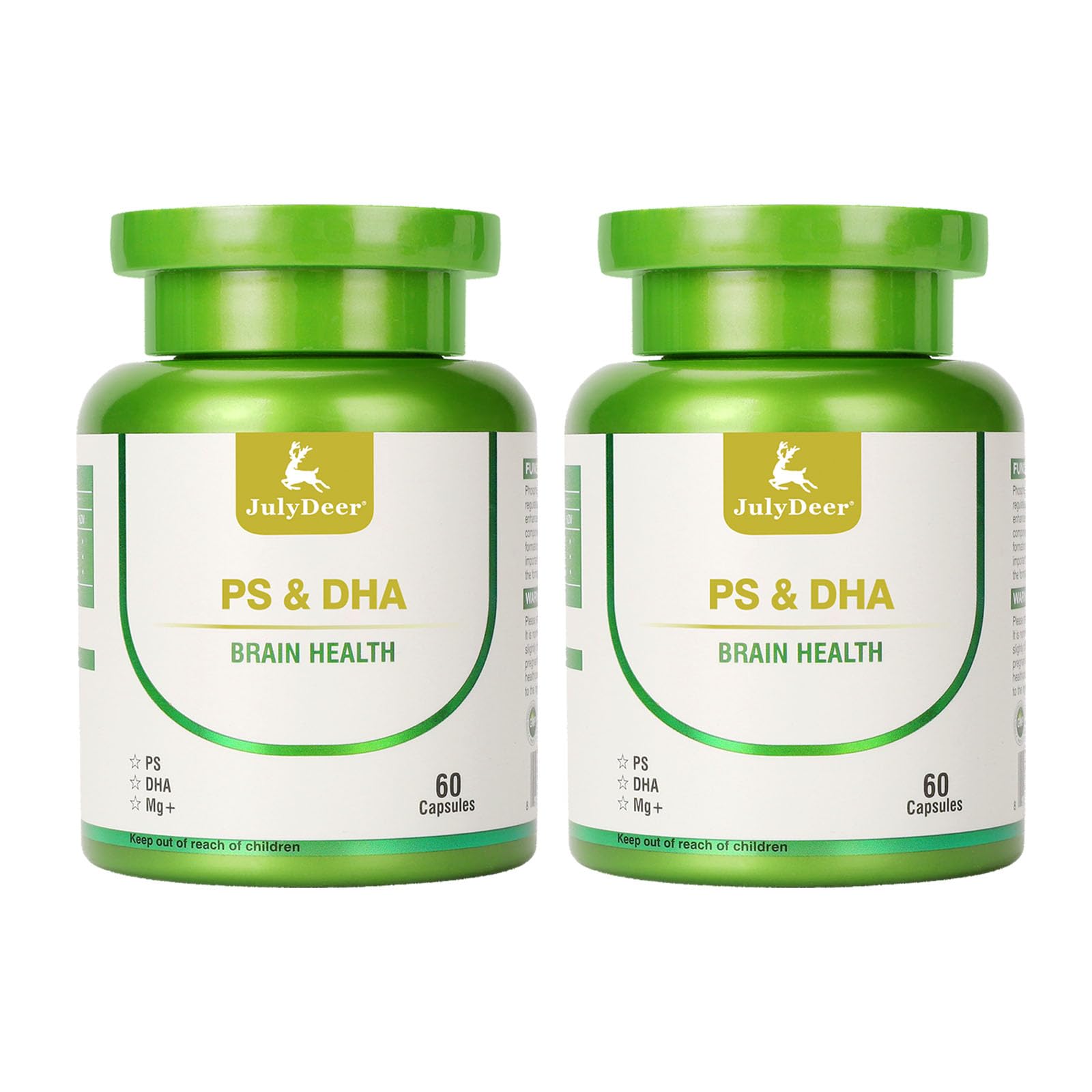 JulyDeer Magnesium Complex with DHA & Phosphatidylserine Capsules, 120 Capsules (Pack of 2)