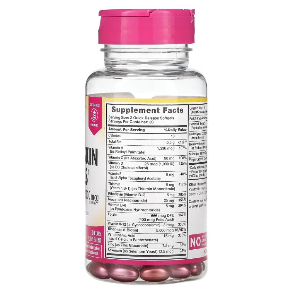 Sundance Hair, Skin & Nails with Biotin 5000 mcg per Serving Softgels, 180 Count