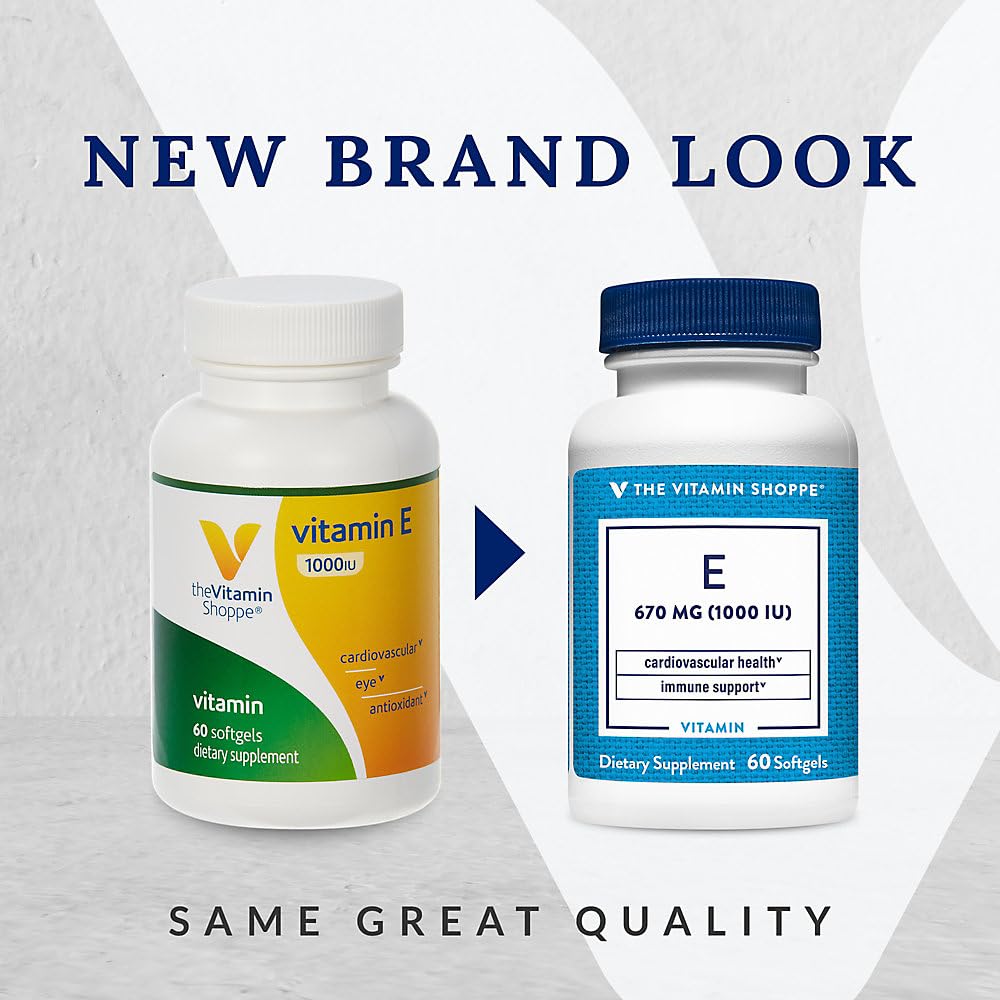 The Vitamin Shoppe Vitamin E 1,000IU Softgels, 60 Count