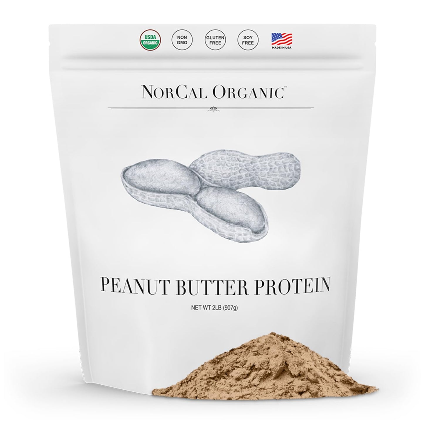 NorCal Organic Peanut Butter Protein Powder 32 Servings