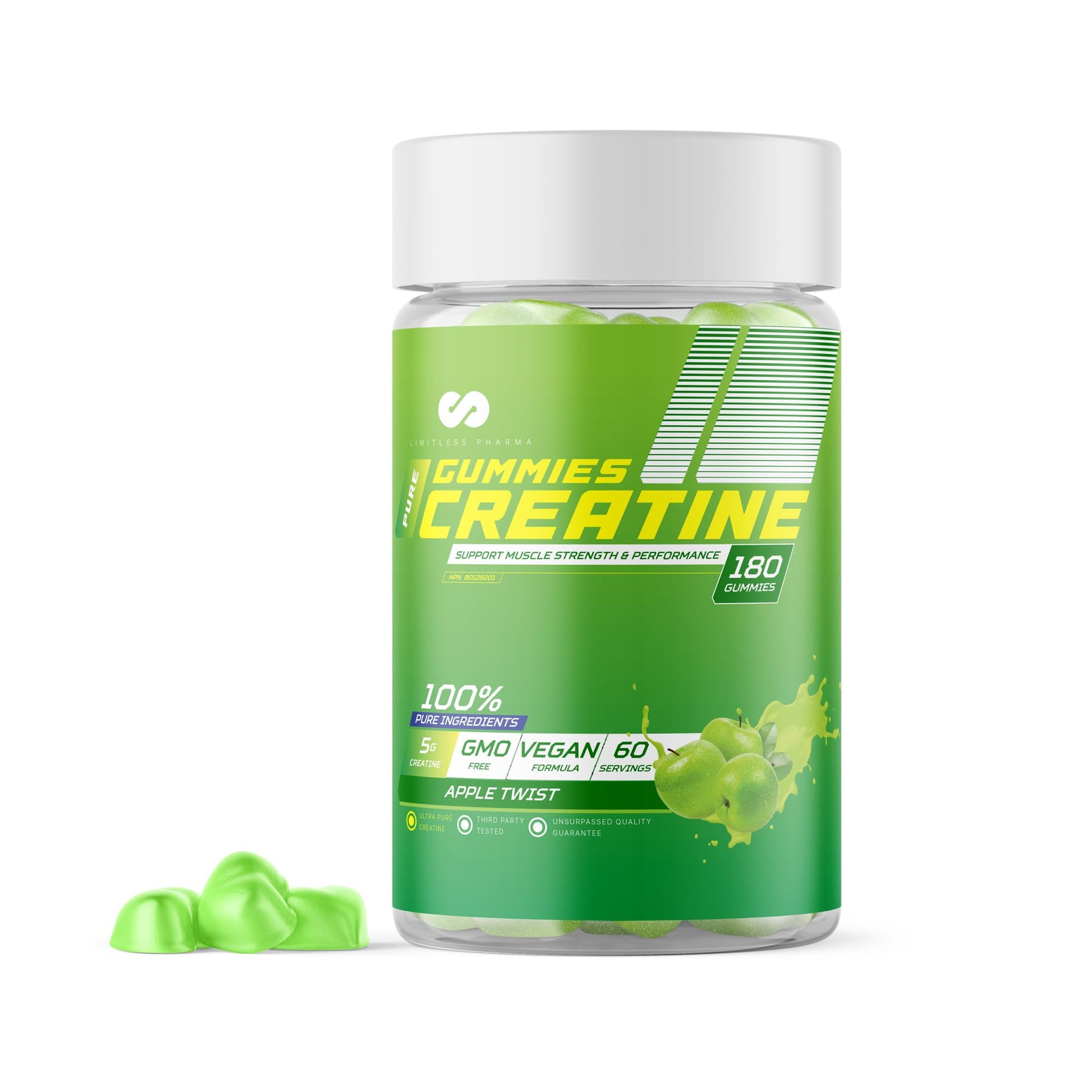 Limitless Pharma Pure Creatine Gummy Candy 180 Gummies
