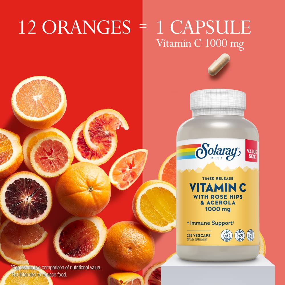 SOLARAY Vitamin C 1000 mg Time Release, 275 Capsules