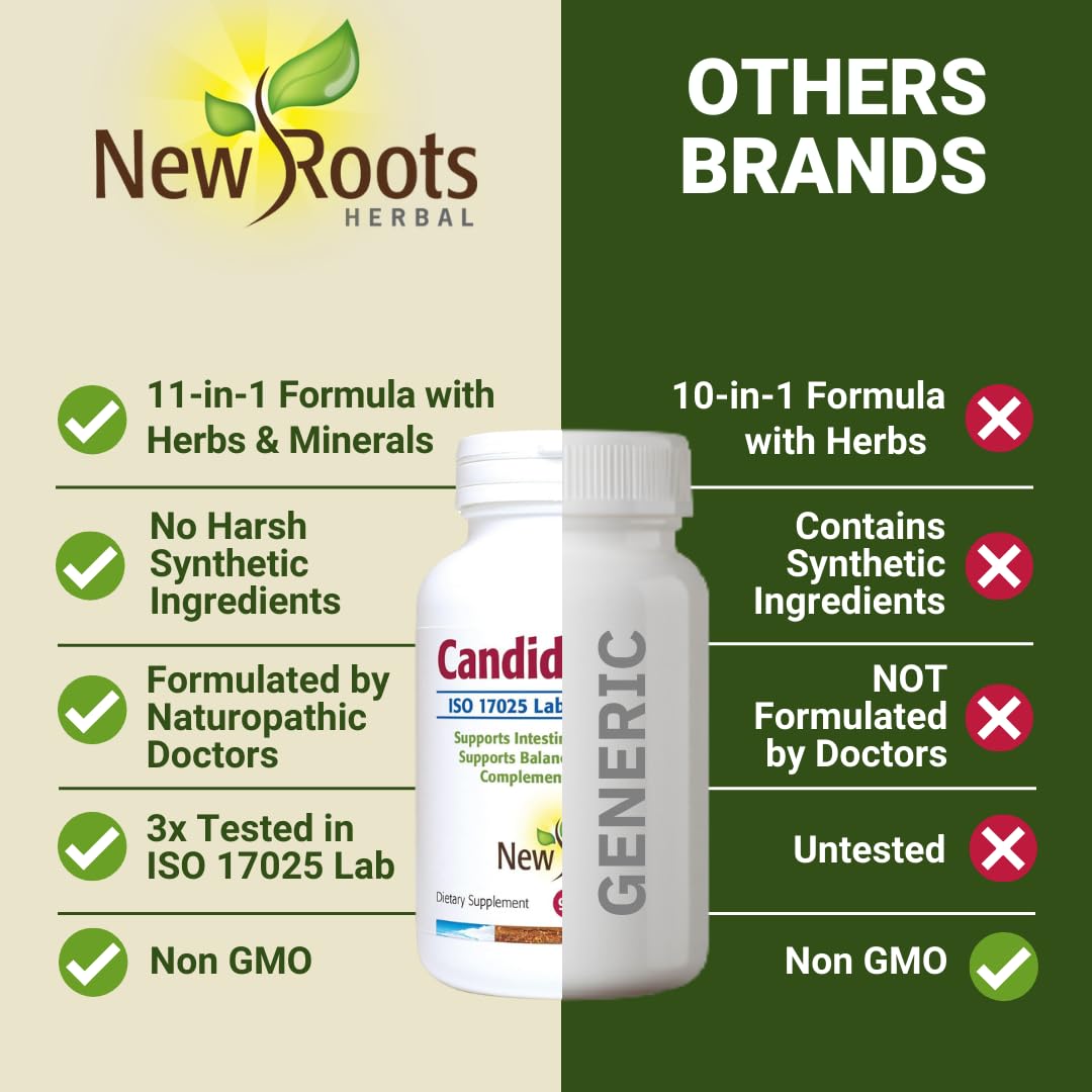 New Roots Herbal Candida Cleanse Detox Supplement Capsule, 90 Capsules