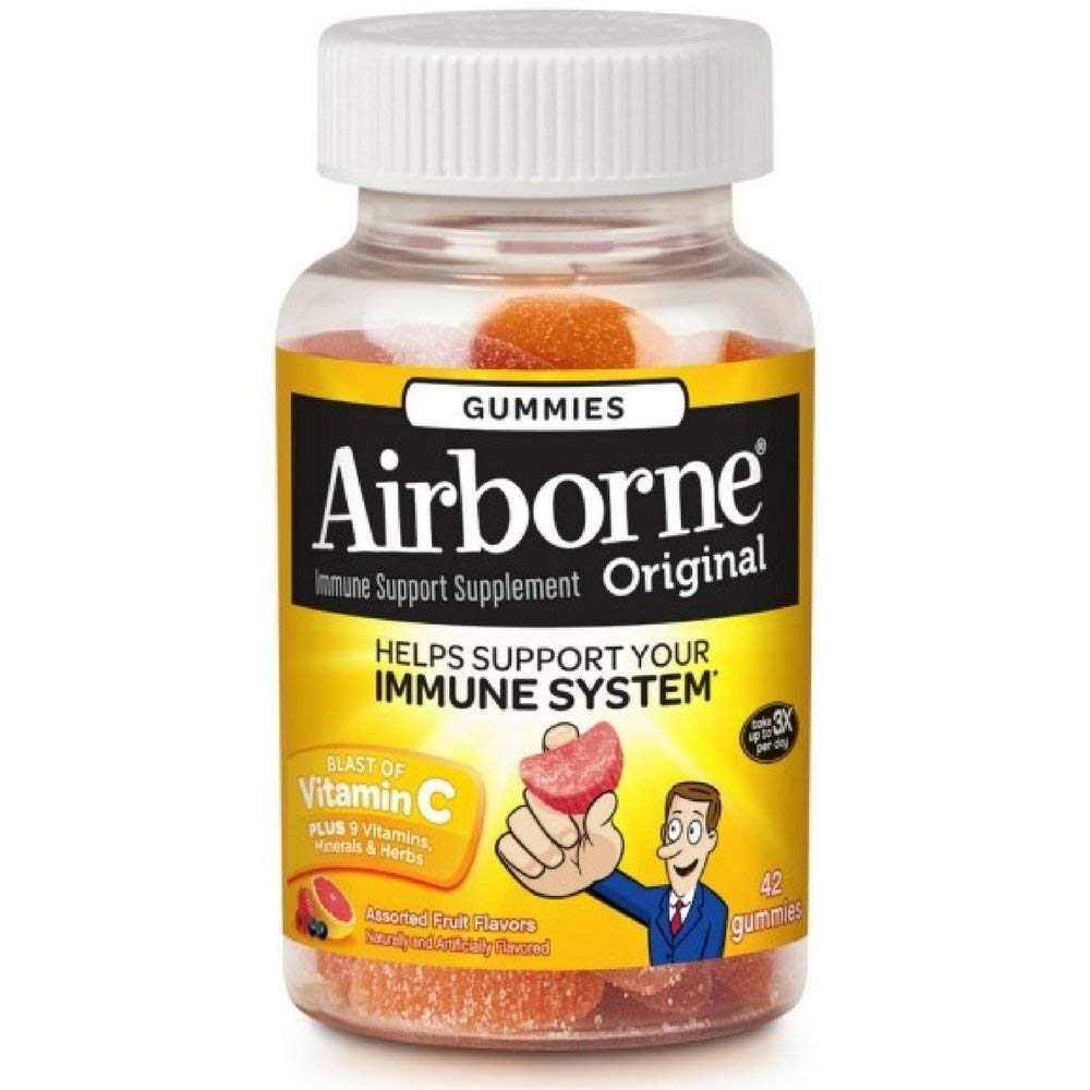 Airborne Assorted Fruit Flavored Gummies Vitamin C and Minerals & Herbs Immune Support, 294 Gummies