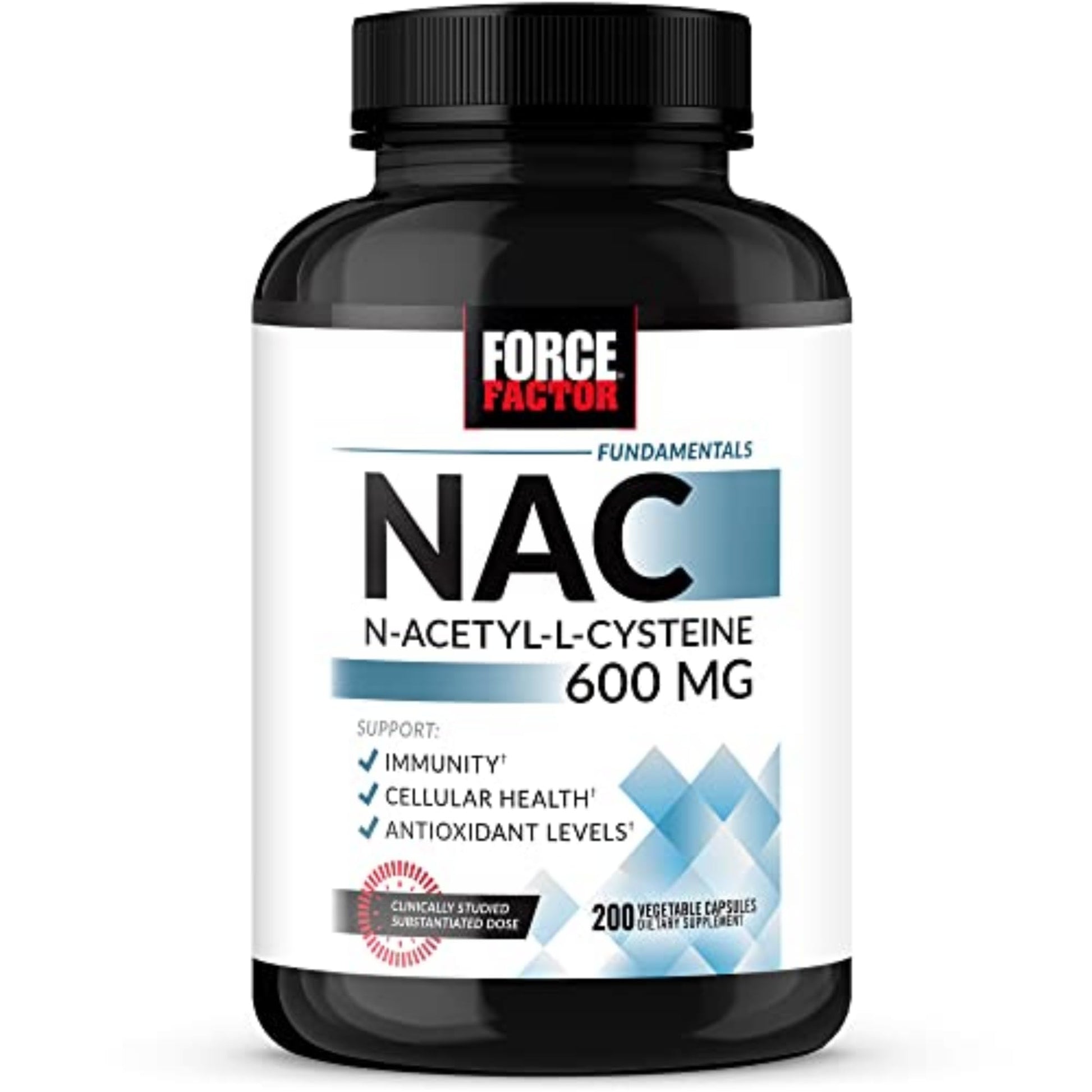 Force Factor NAC 600 mg N-Acetyl Cysteine Capsule, 200 Count