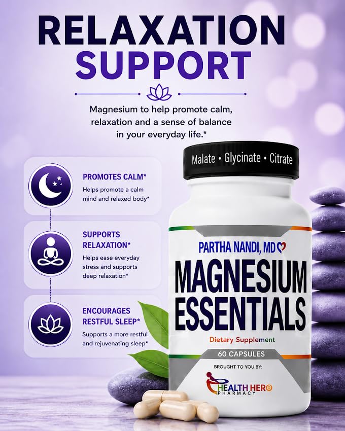 Partha Nandi, MD Magnesium Glycinate Citrate & Malate Complex 235 mg Capsules 60 Count