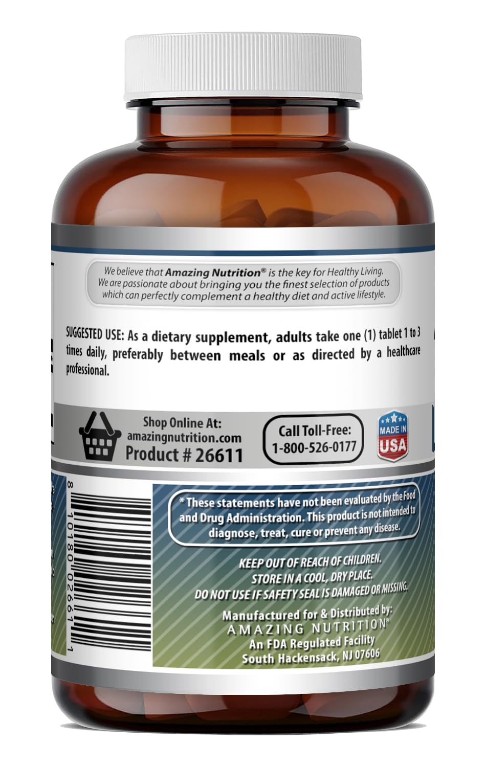 Amazing Nutrition L-Glutamine 1000 mg Tablets, 120 Count