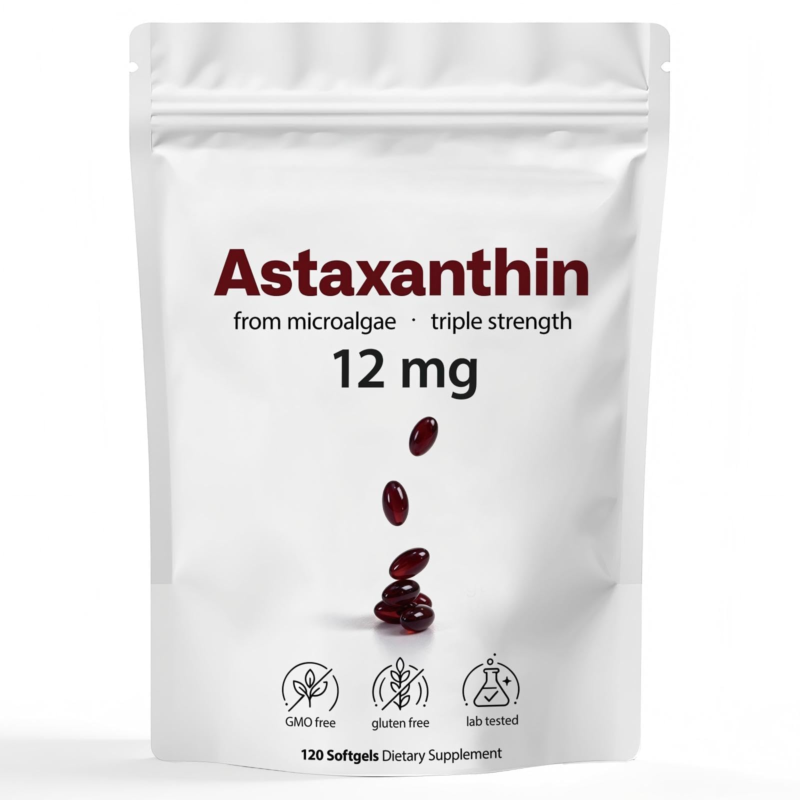 Isprelon Astaxanthin 12mg with MCT Oil Softgels 90 Count