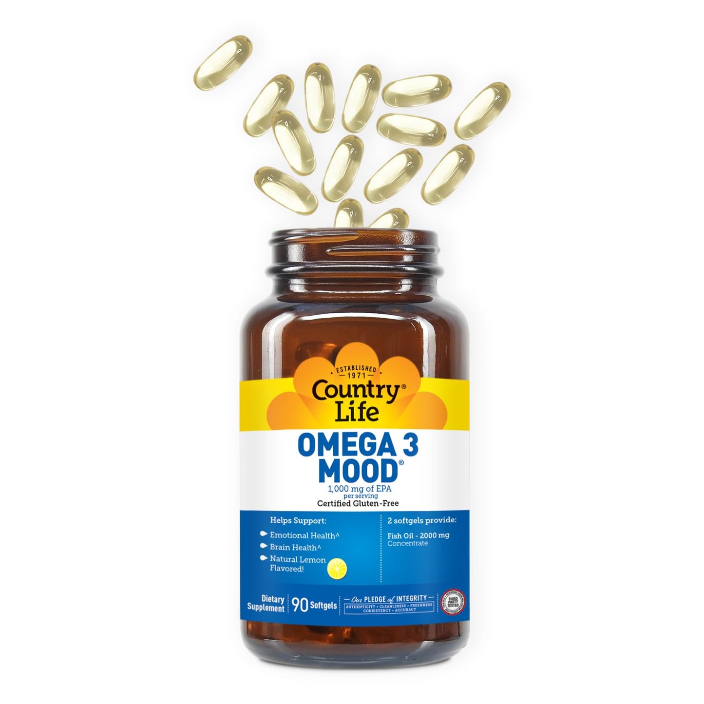 Country Life Omega 3 Mood Fish Oil Softgels 90