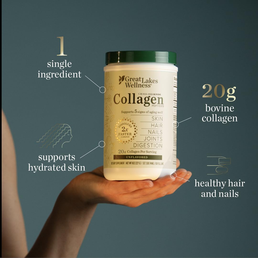 Great Lakes Wellness Collagen Peptides Powder 10 oz, 14 Servings