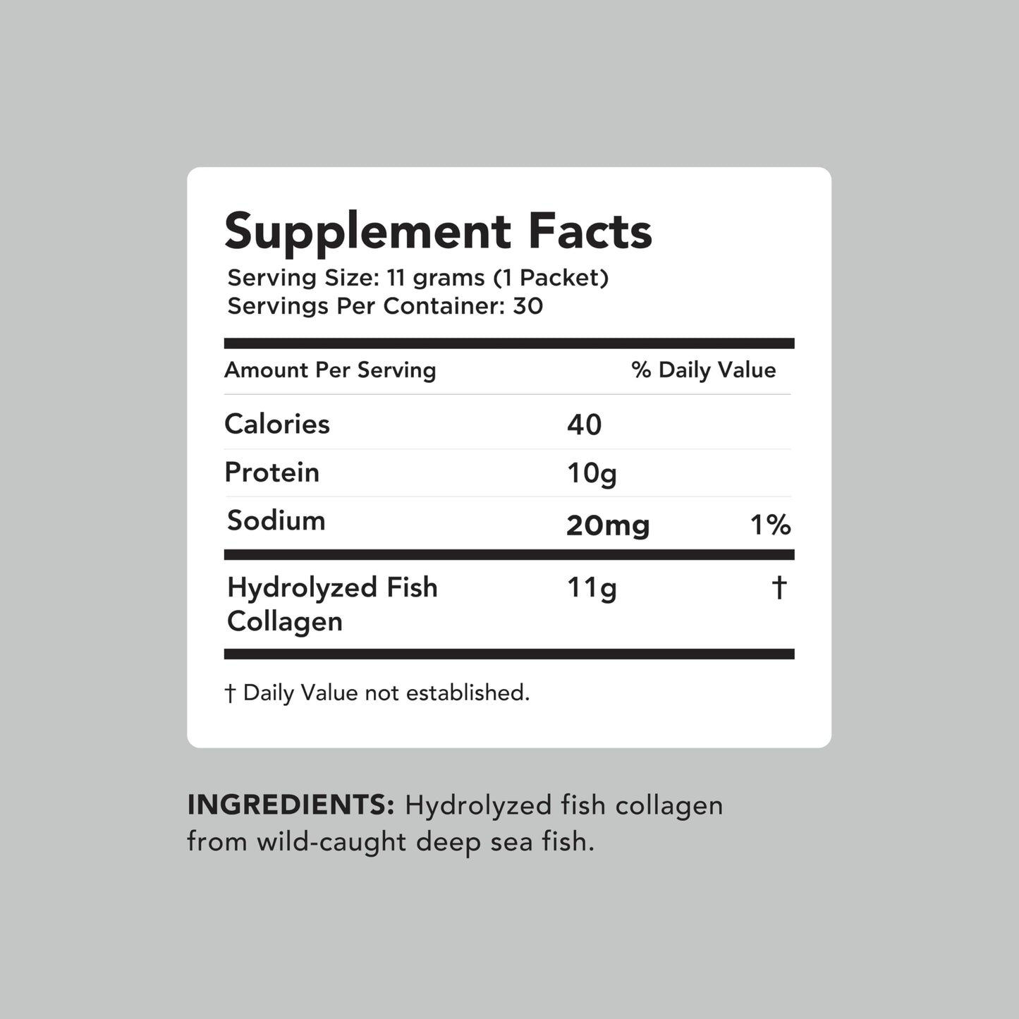 AMANDEAN Marine Collagen Peptides Powder 17.6 oz Pack of 30 Travel Packets