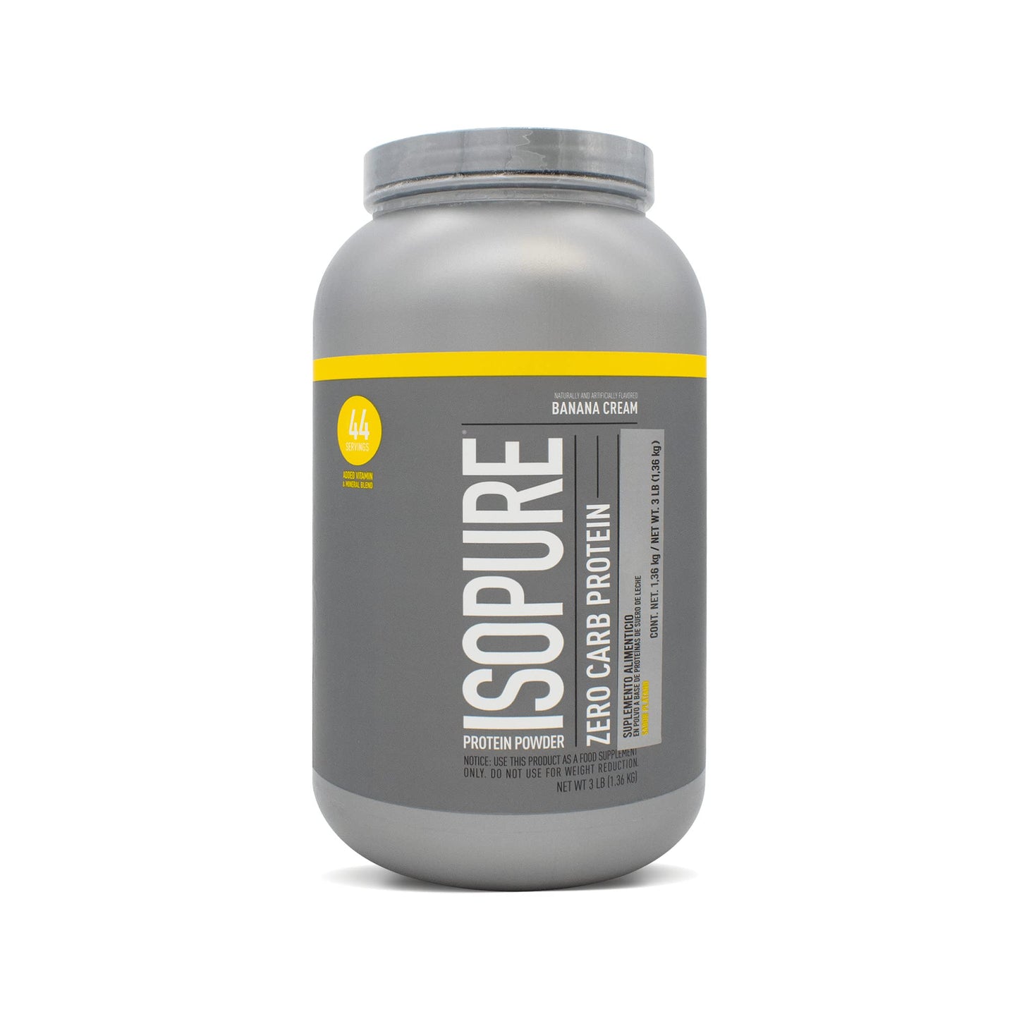 Isopure Banana Cream Zero Carb Whey Protein Powder, 48 Servings