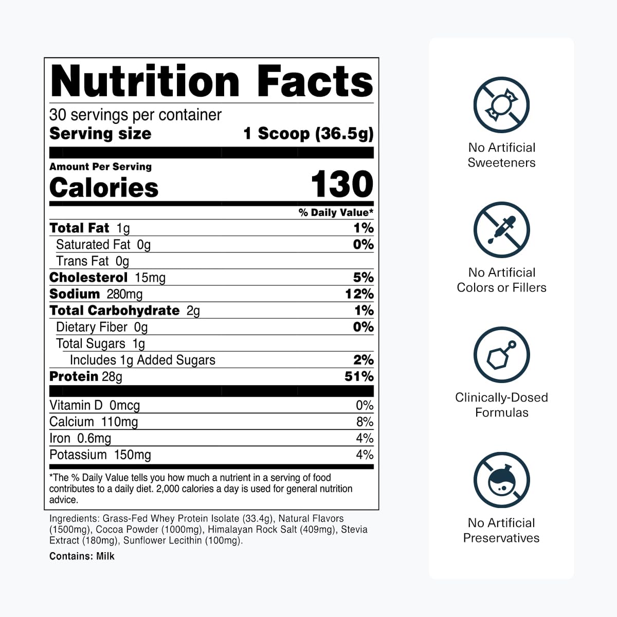 Transparent Labs Grass-Fed Whey Protein Isolate Powder, Oatmeal Chocolate Chip Cookie, 30 Servings