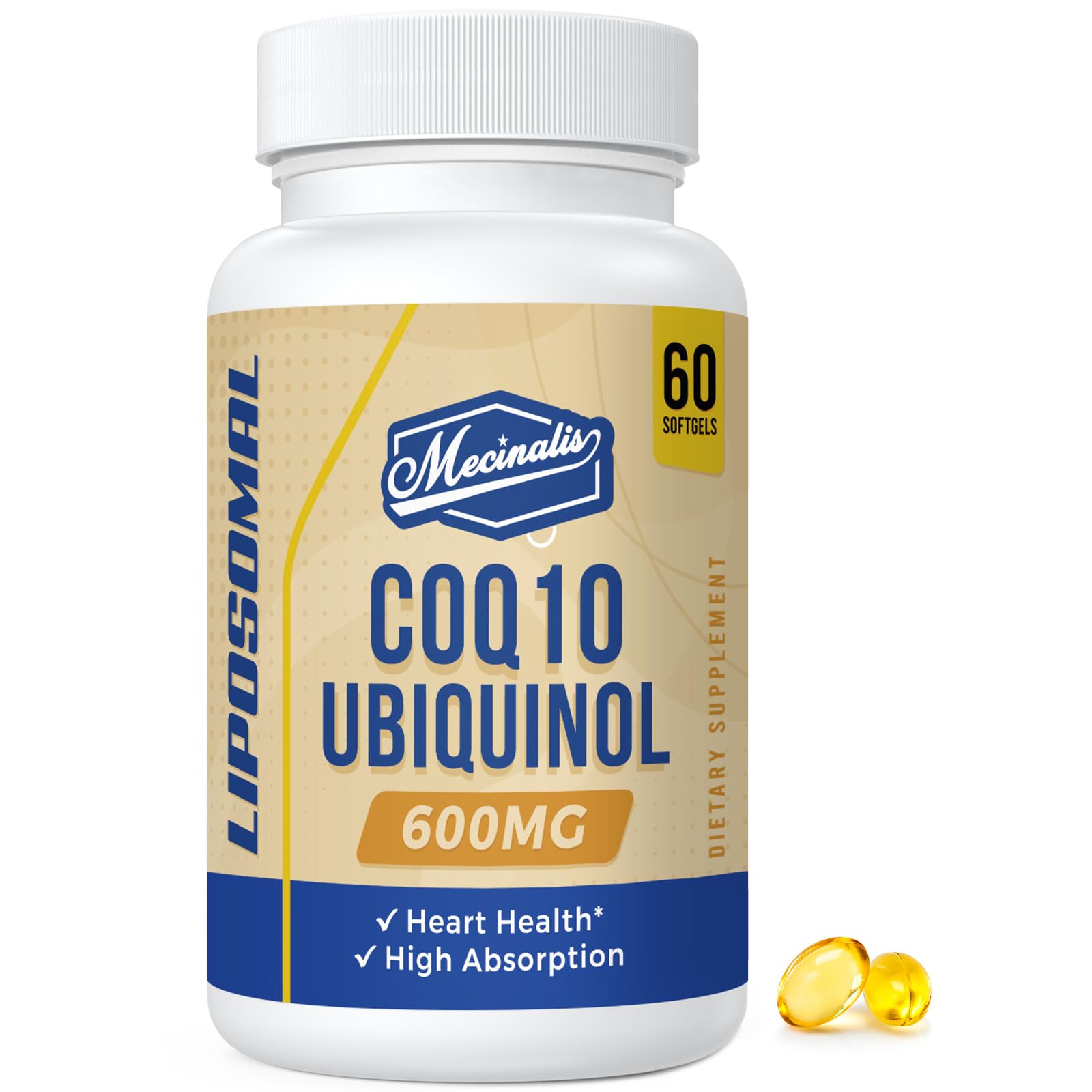 Mecinalis Liposomal CoQ10 Ubiquinol 600mg Softgels, 60 Softgels