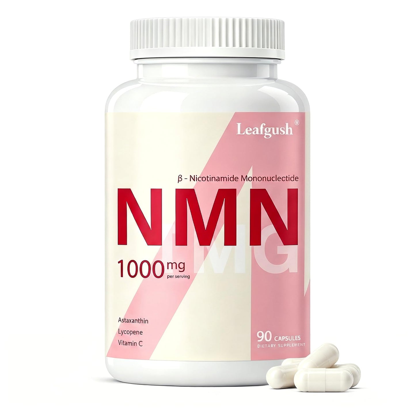 Leafgush NMN Supplement 1000mg Complex NAD+ Precursor Capsule 90 Count