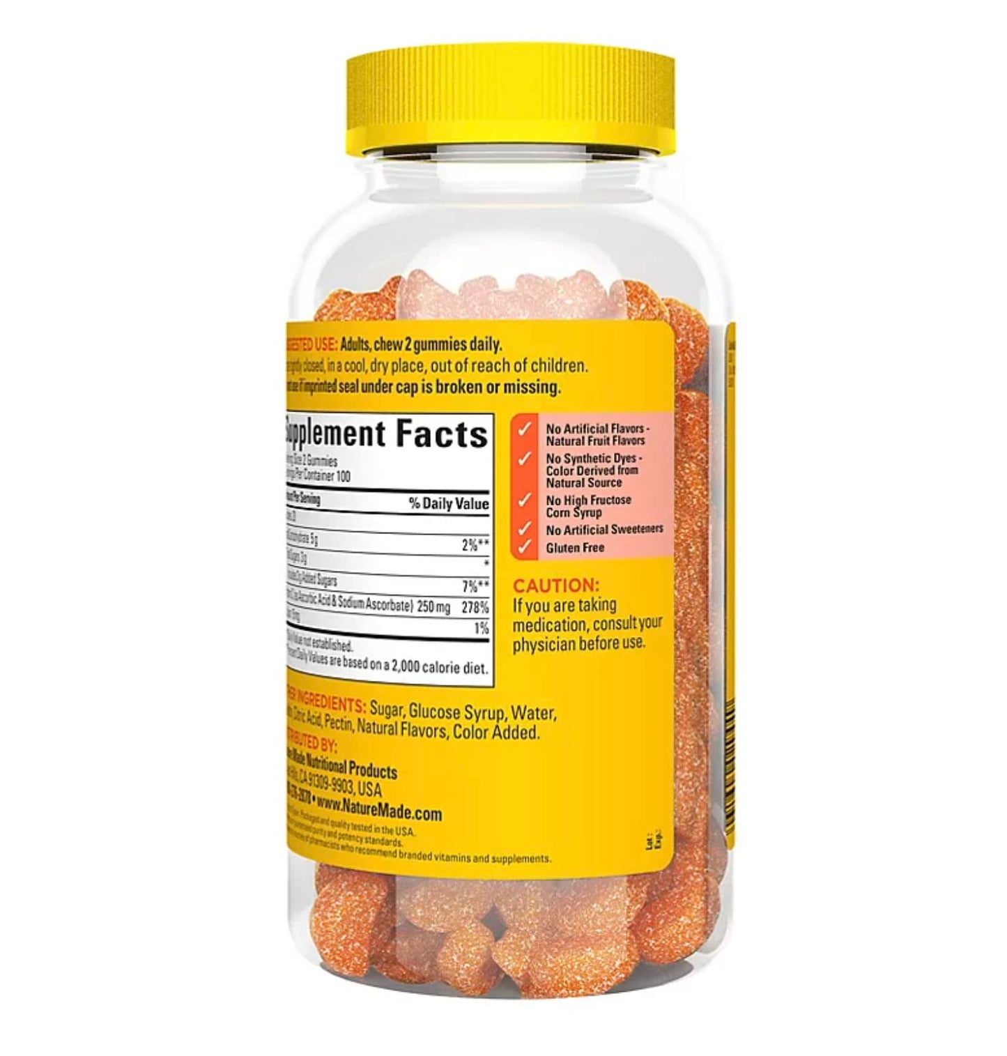 Nature Made Vitamin C Adult Gummies Dietary Supplement, 200 Count