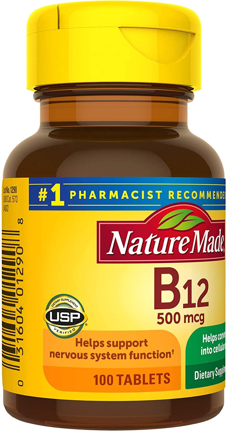 Nature Made Vitamin B-12 500 mcg Tablets, 200 Count