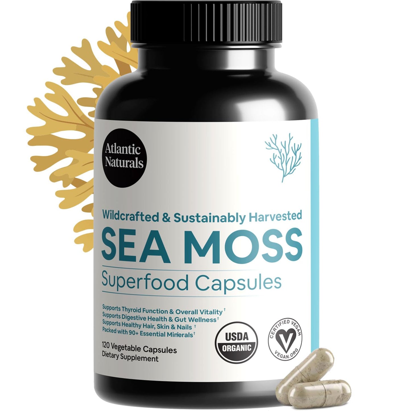 Atlantic Naturals Superfood Organic Irish Sea Moss Softgel 120