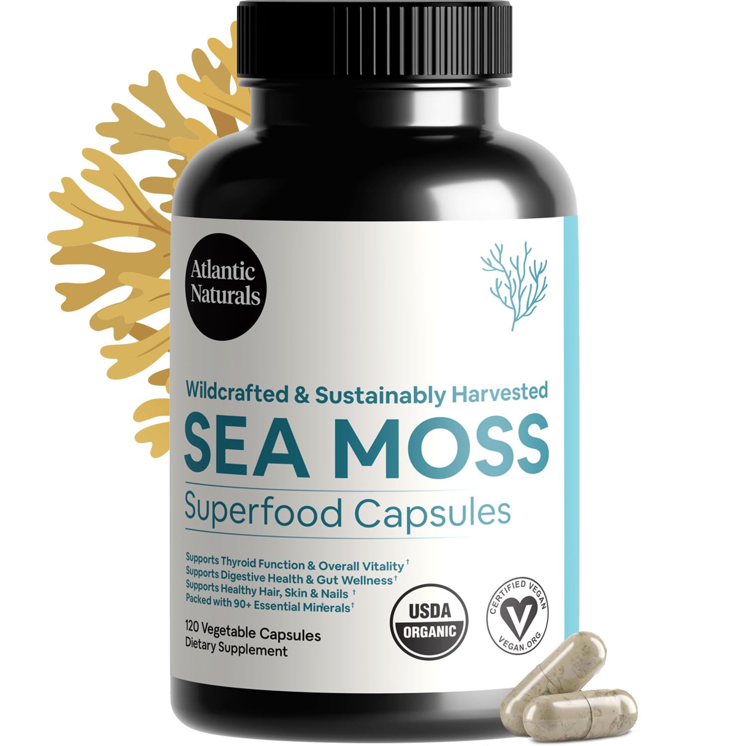 Atlantic Naturals Superfood Organic Irish Sea Moss Softgel 120