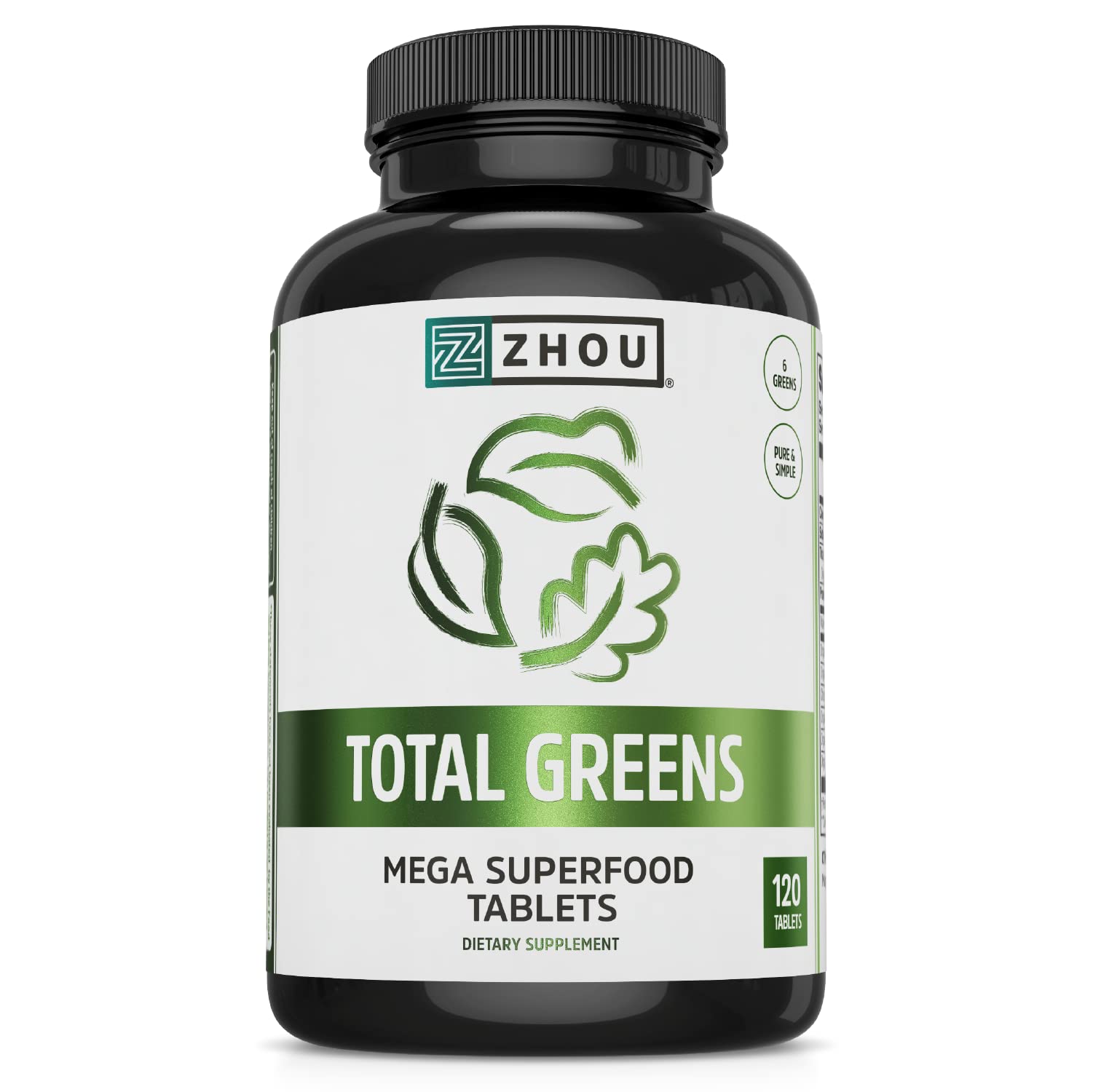ZHOU Total Greens Super Greens Tablets, 120 Tablets