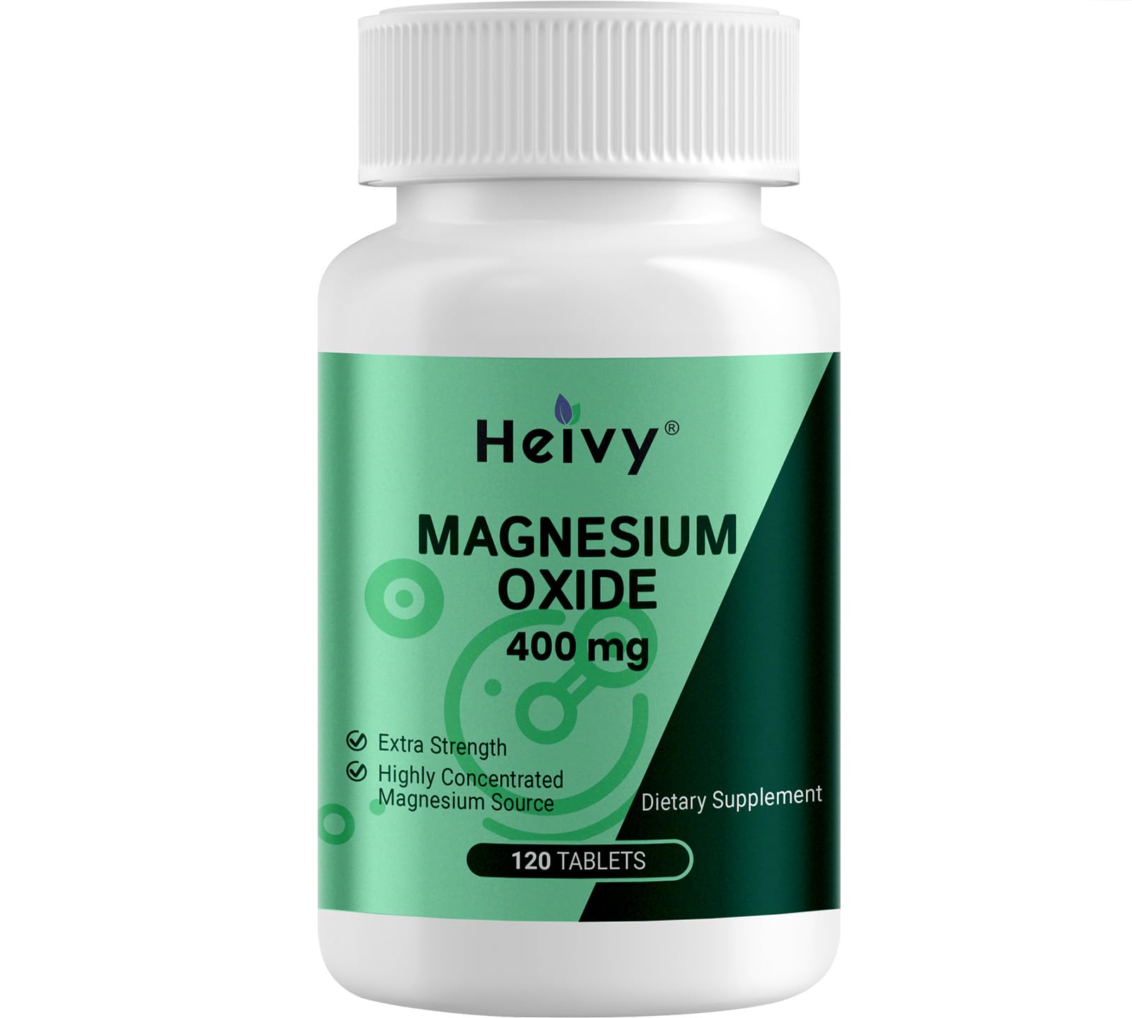 Heivy Magnesium Oxide 400mg Magnesium Supplement for Support Muscle Recovery & Relaxation, 120 Tablets