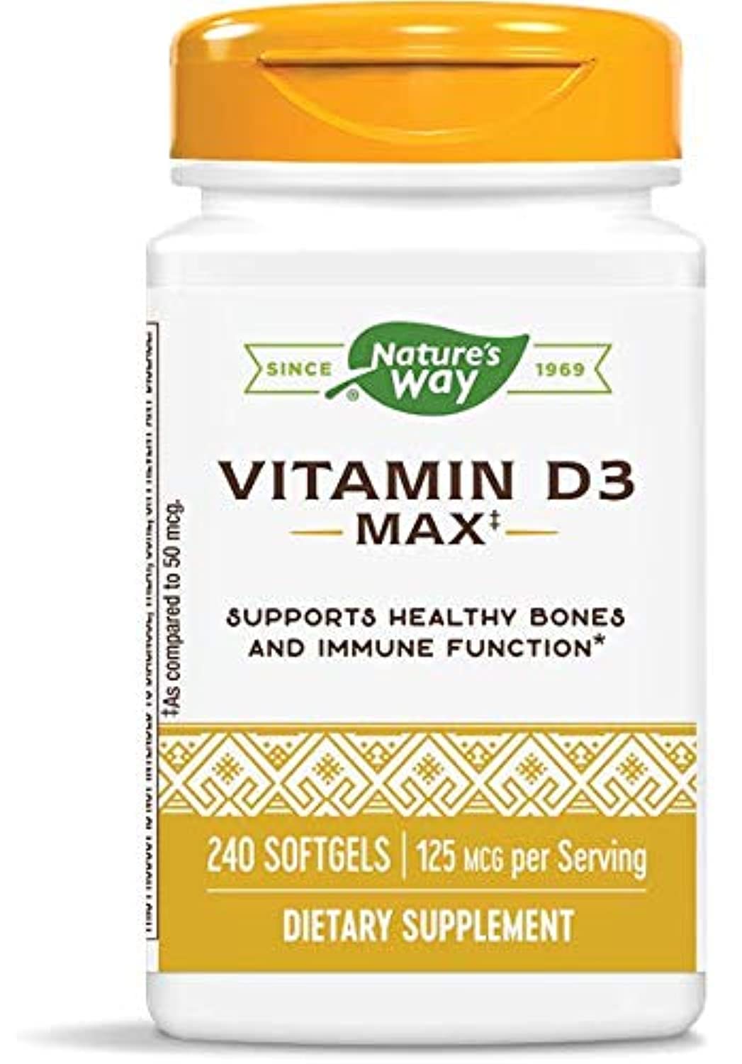 Nature's Way Vitamin D3 5000 IU Softgels, 480 Count
