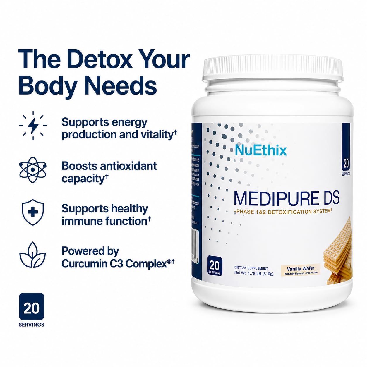 NuEthix Formulations Medipure DS with Pea Protein Phase 1 & 2 Detoxification System Powder 37.3904