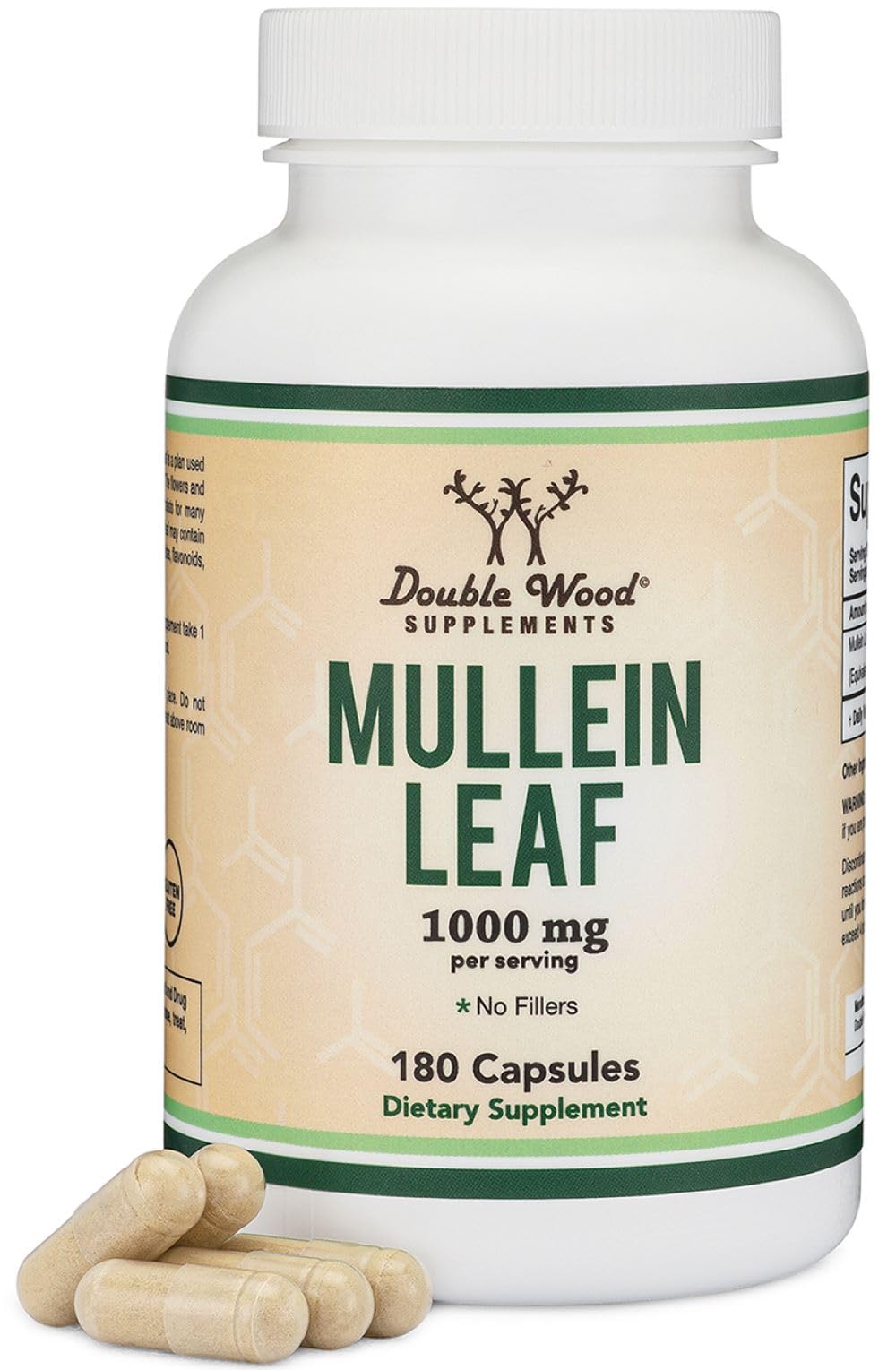 Double Wood Supplements Mullein Leaf 1000mg Capsule, 180 Capsules