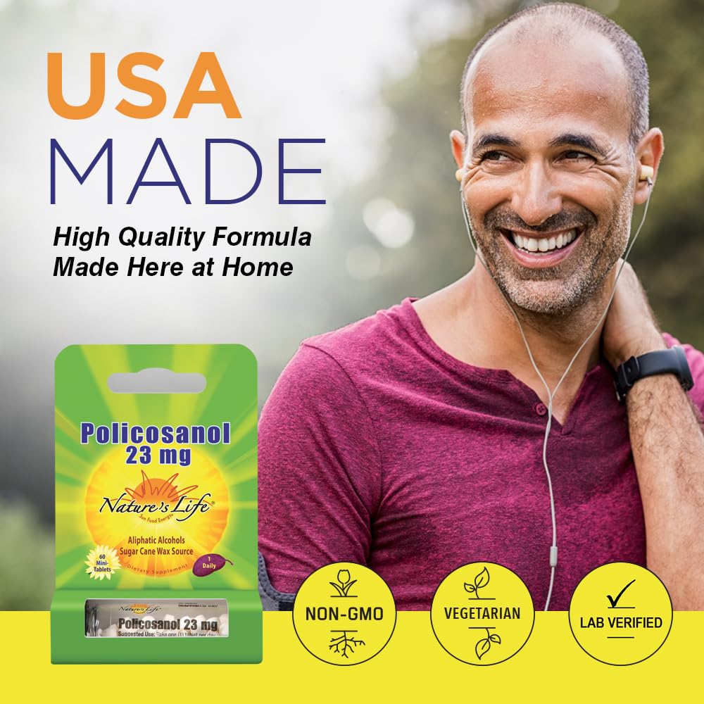 Nature's Life Policosanol 23mg Tablet, 60 Count