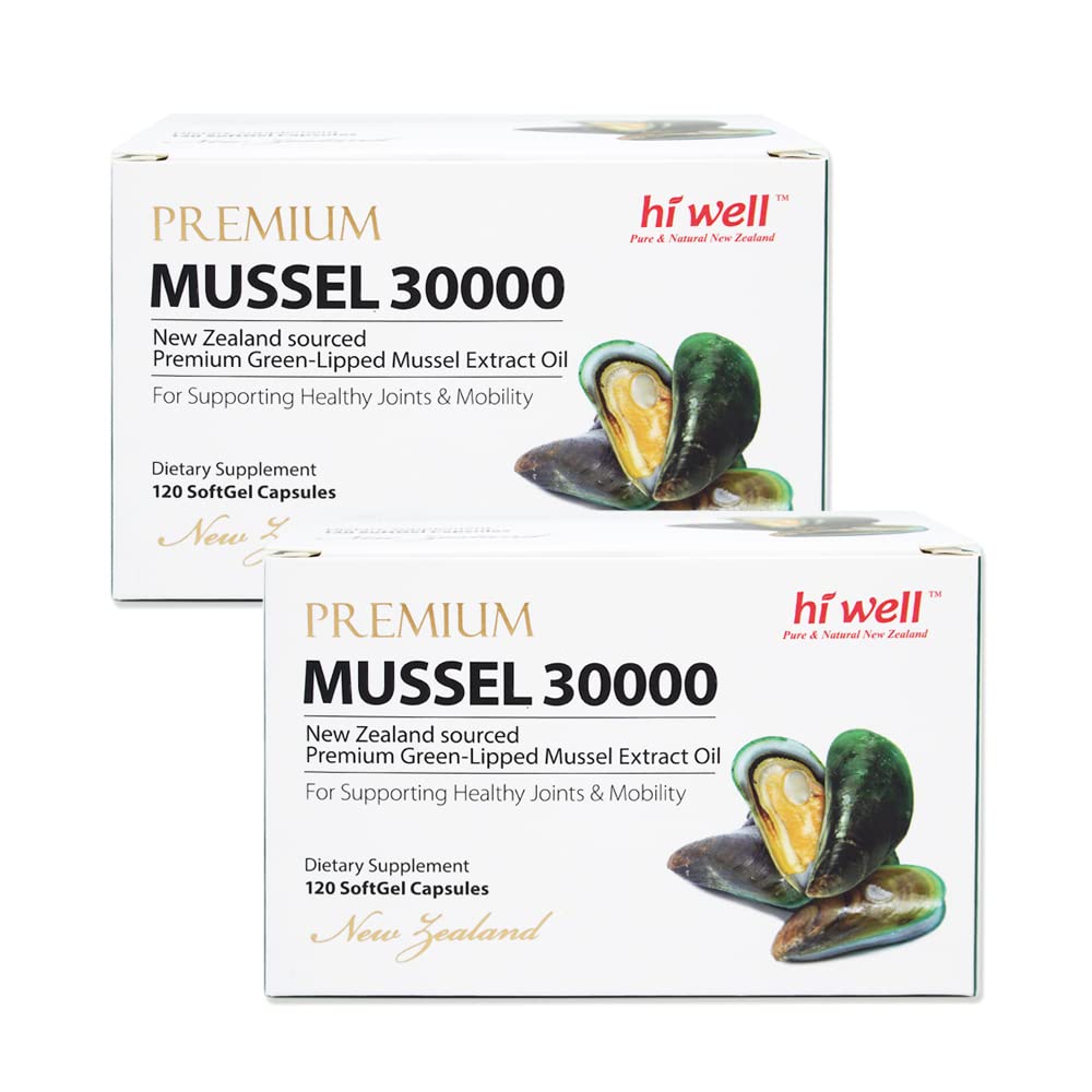 Hi Well Pure & Natural New Zealand Premium Mussel 30000 Softgel Capsules, 240 Count