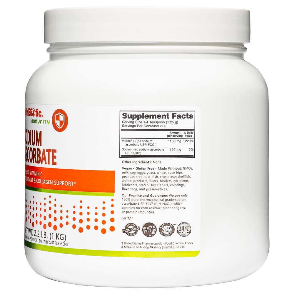 NutriBiotic Sodium Ascorbate Buffered Vitamin C Powder, 35.2 oz