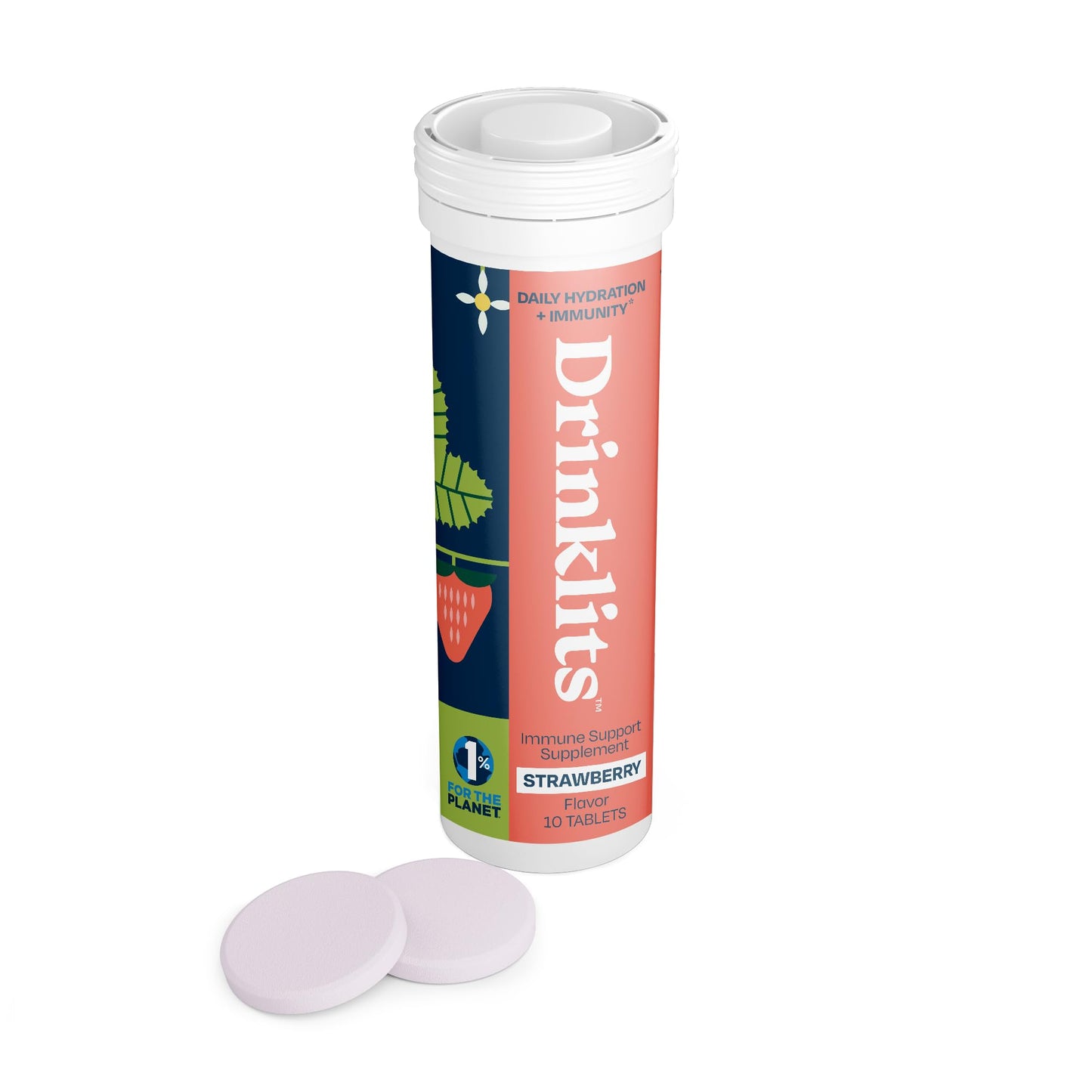 Drinklits Strawberry Daily Immune Support Tablets, 10 Count