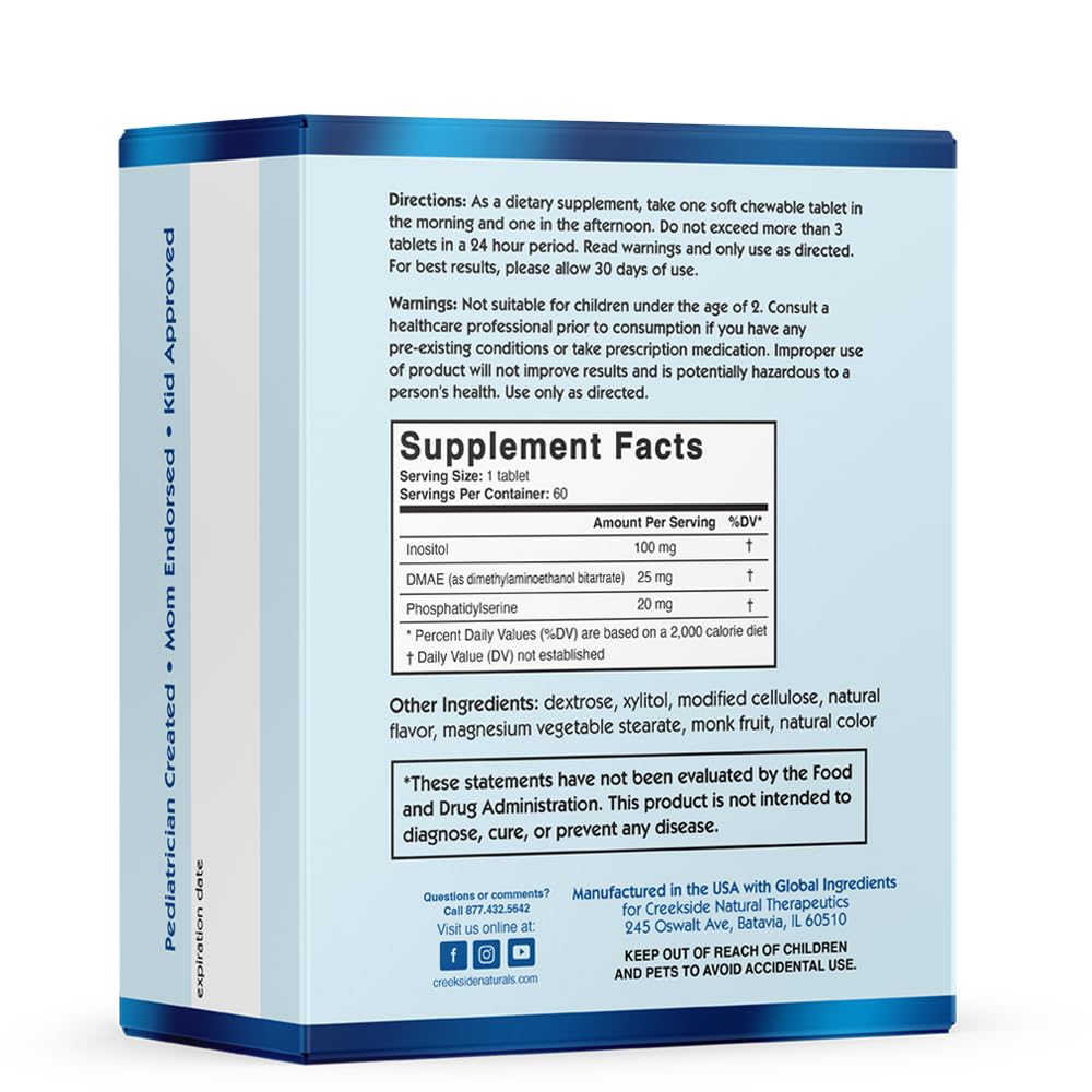 Creekside Natural Therapeutics Focused Mind Jr. Cognitive Support for Children EZ Melt Tablet 60 Count