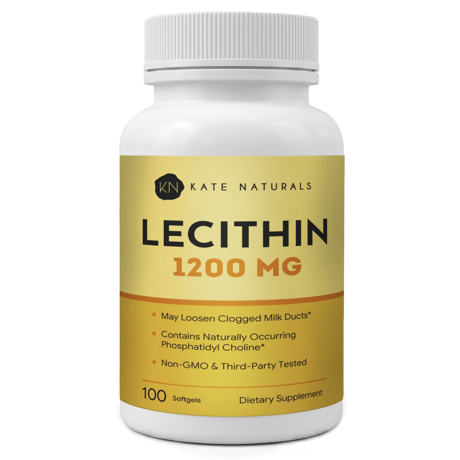 Kate Naturals Soy Lecithin 1200mg Softgels, 100 Count
