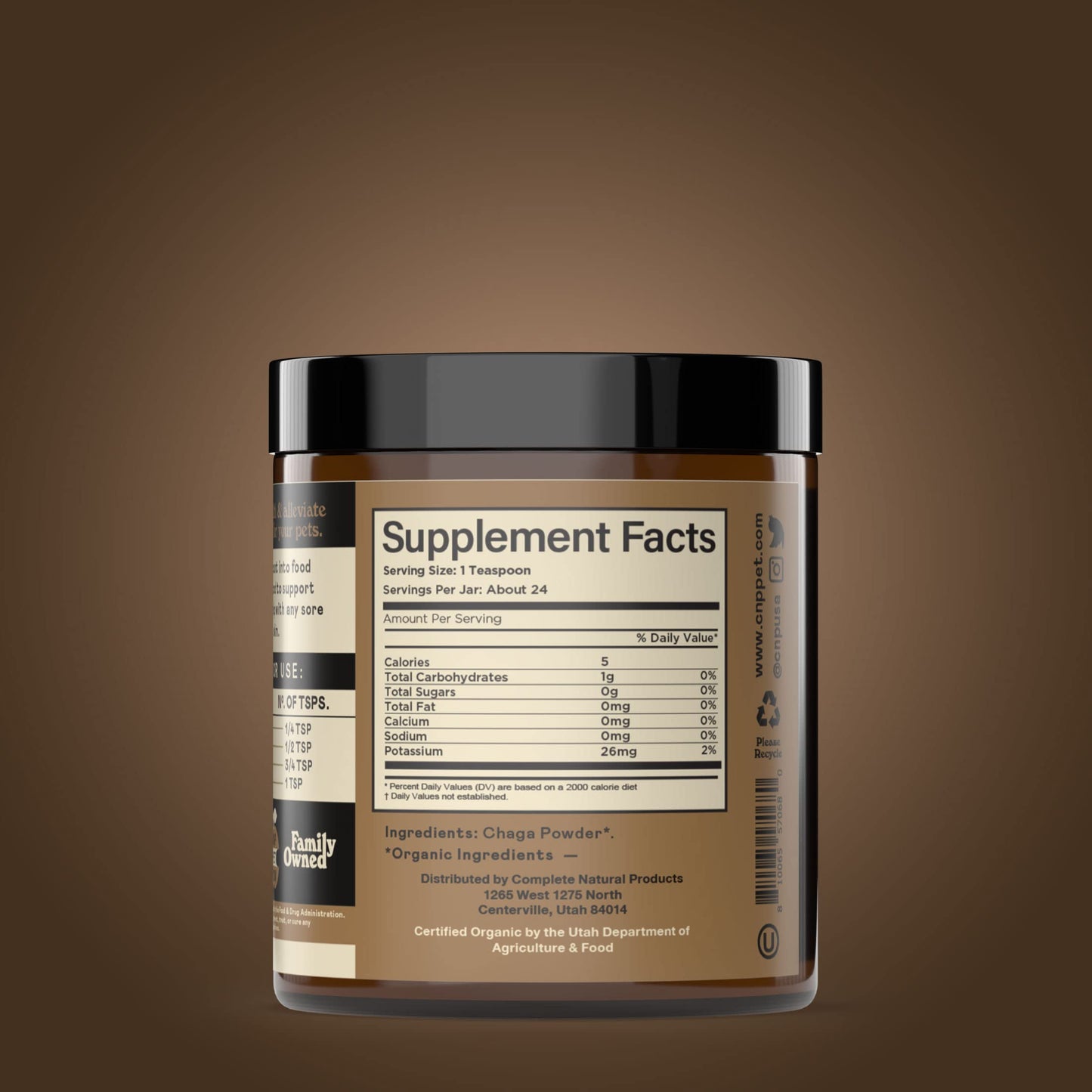 Complete Natural Products Organic Chaga Mushroom Powder for Pets Powder 1