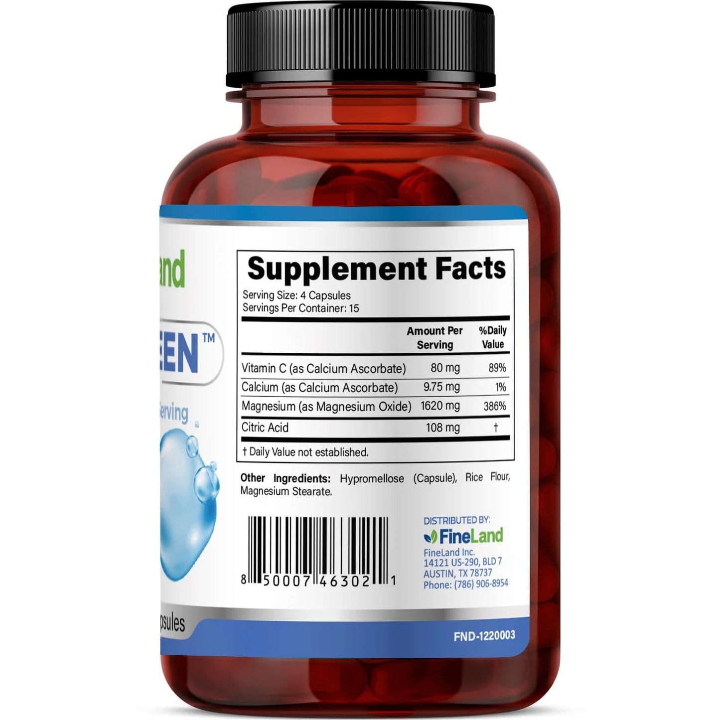 FineLand Oxy Kleen Magnesium Oxide 1,620 mg per Serving, 60 Capsules