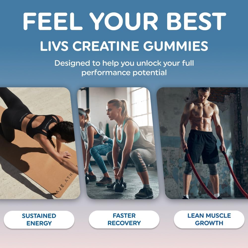 LIVS Creatine Monohydrate Gummies 80 Count