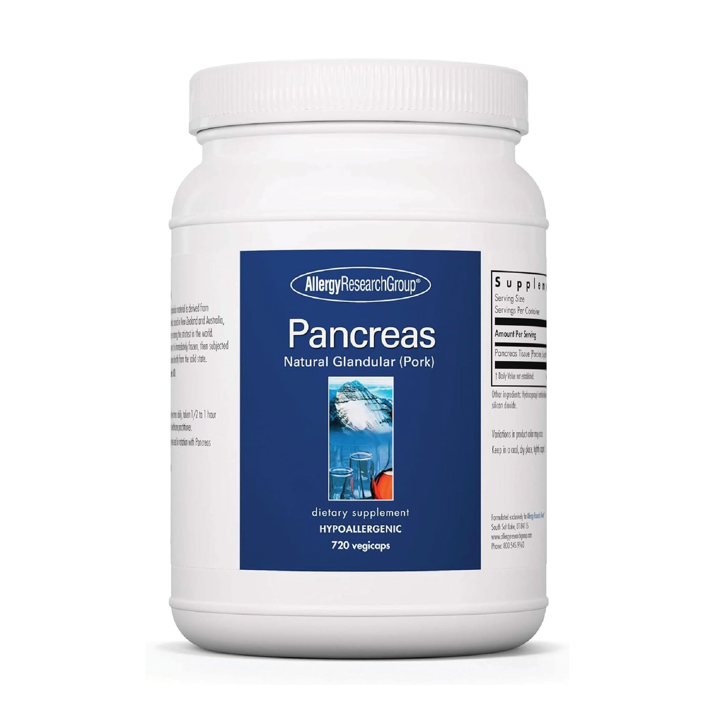 Allergy Research Group ARG Pancreas Natural Glandular Capsules 720