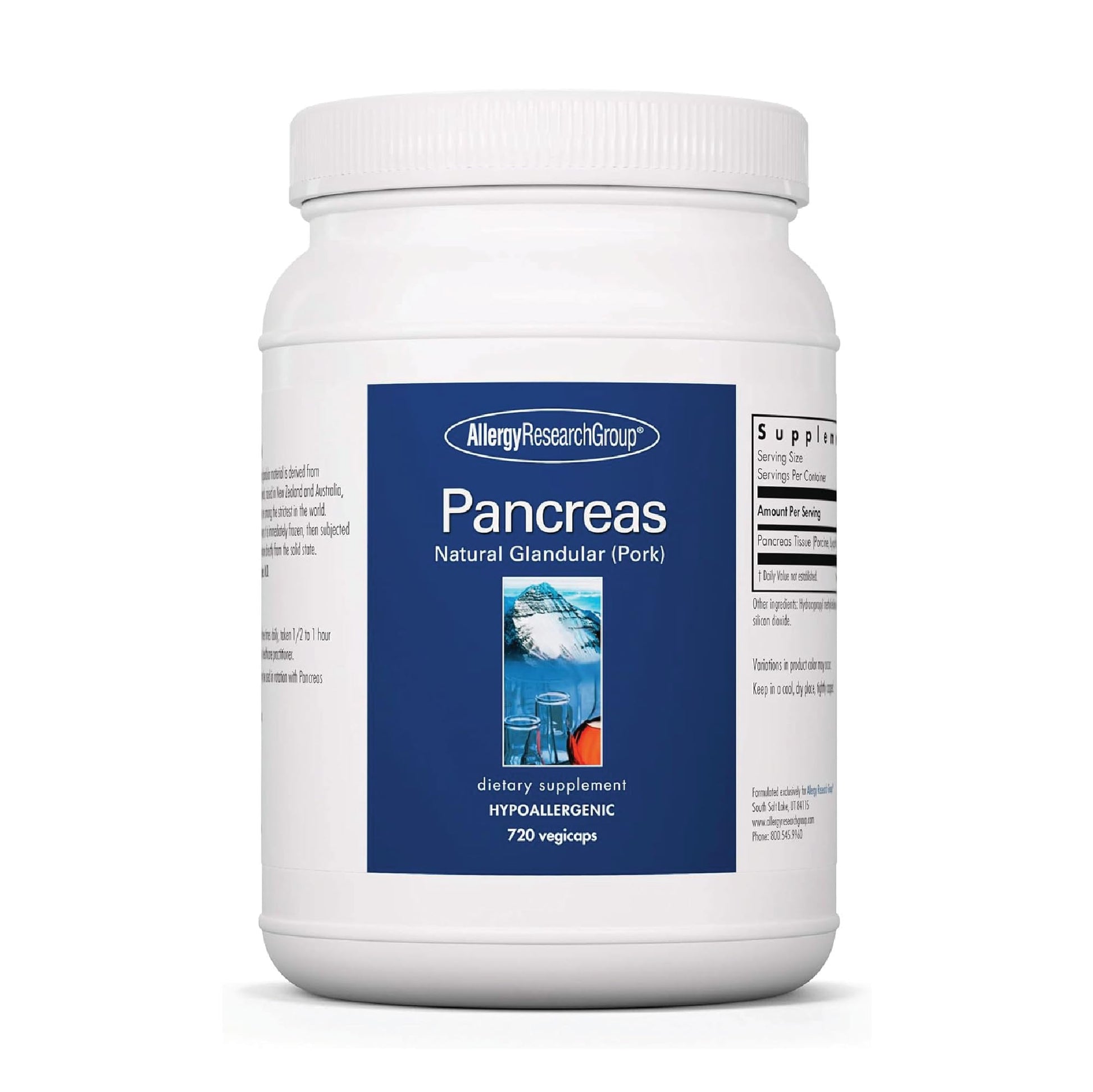 Allergy Research Group ARG Pancreas Natural Glandular Capsules 720